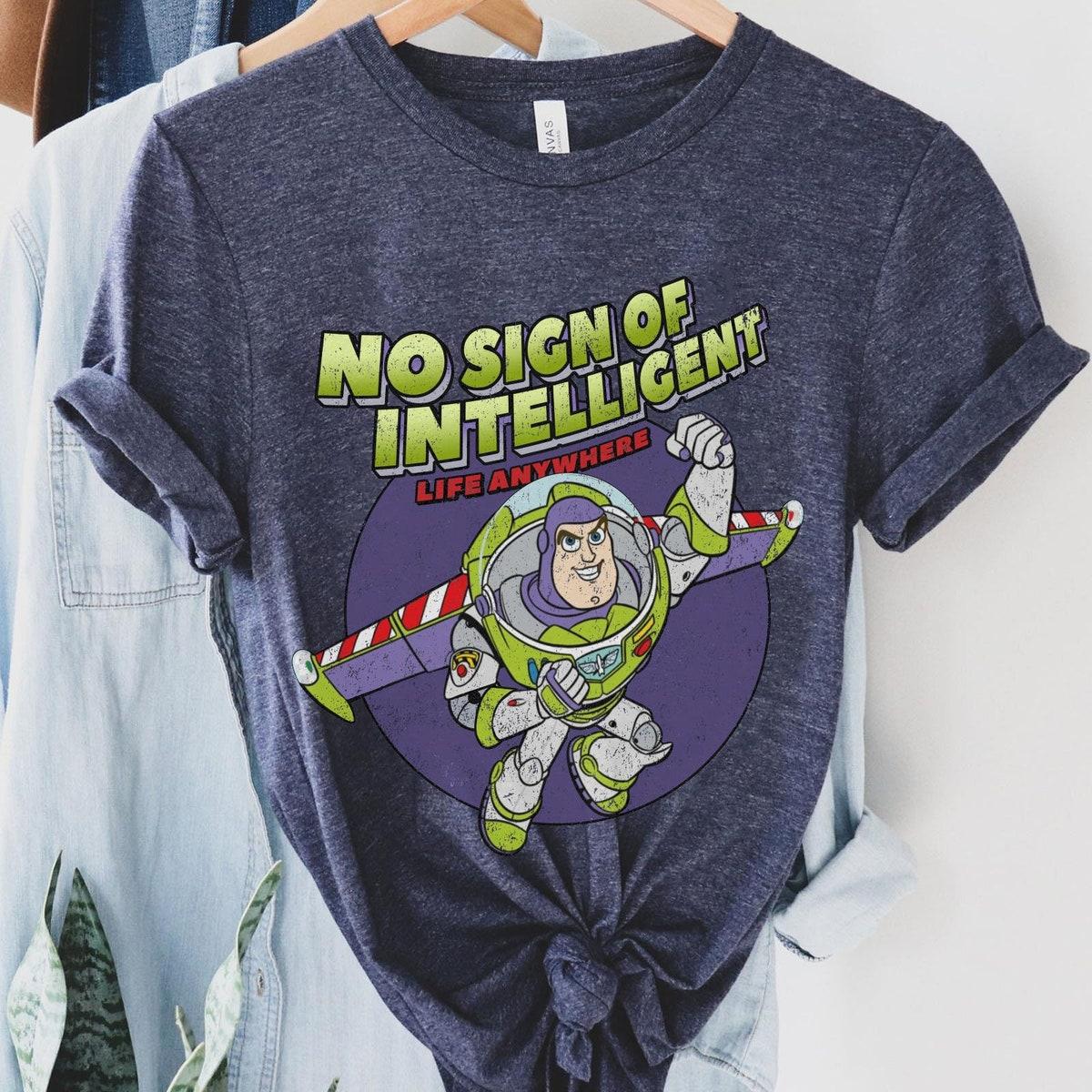 Retro 90s Buzz Lightyear No Sign Of Intelligent Life Anywhere Shirt 2