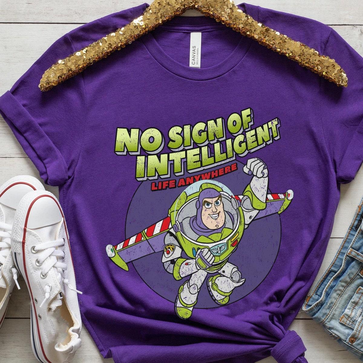 Retro 90s Buzz Lightyear No Sign Of Intelligent Life Anywhere Shirt 4