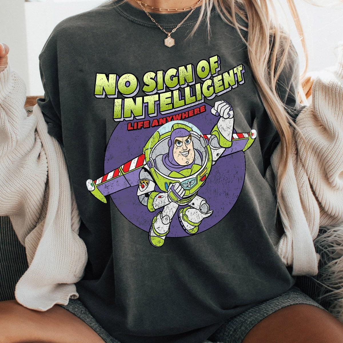 Retro 90s Buzz Lightyear No Sign Of Intelligent Life Anywhere Shirt 5