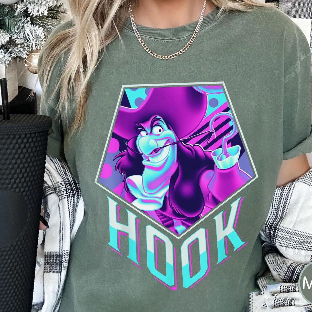 Retro Captain Hook Pop Art Graphic Peter Pan Villains Shirt 2