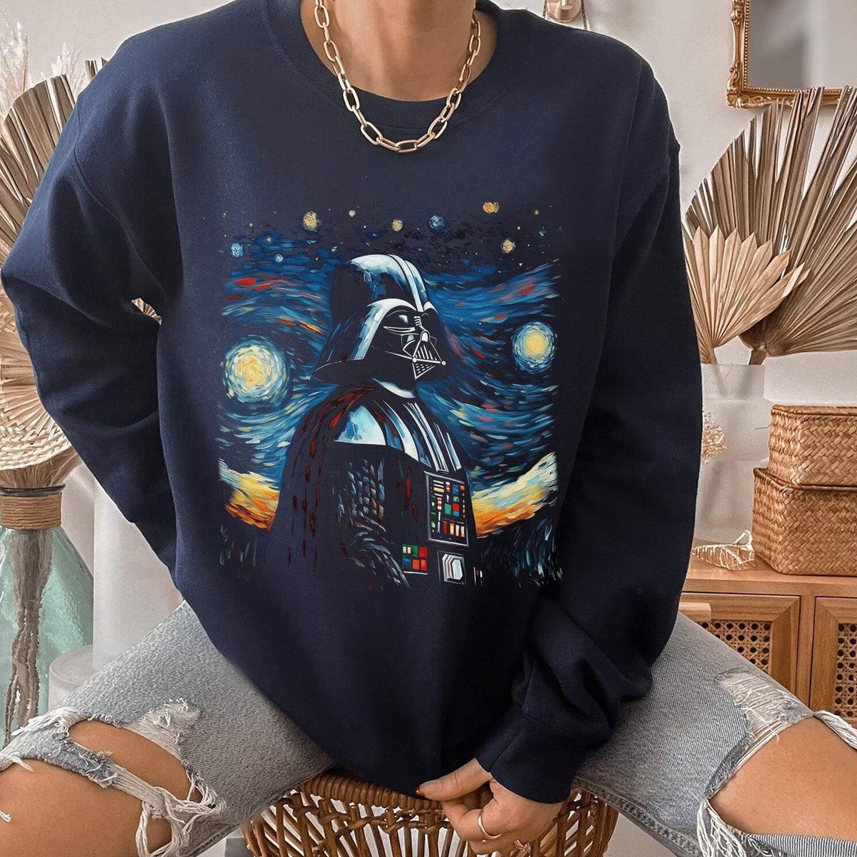 Retro Darth Vader Starry Night Shirt Star Wars Shirt 3