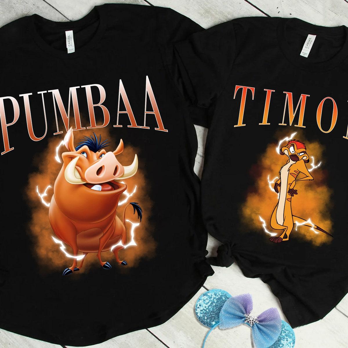 Retro Disney Pumbaa And Timon 90s Portrait Shirt 1