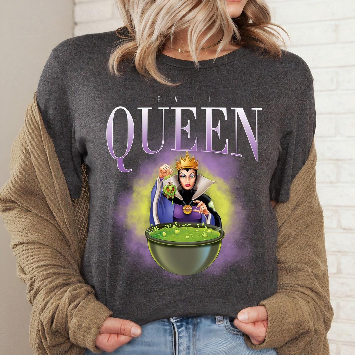 Retro Disney Villains Evil Queen 90s Portrait Villains Family Matching Shirt 2