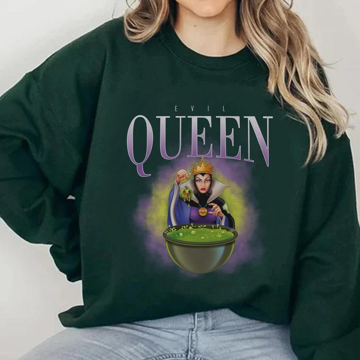 Retro Disney Villains Evil Queen 90s Portrait Villains Family Matching Shirt 3