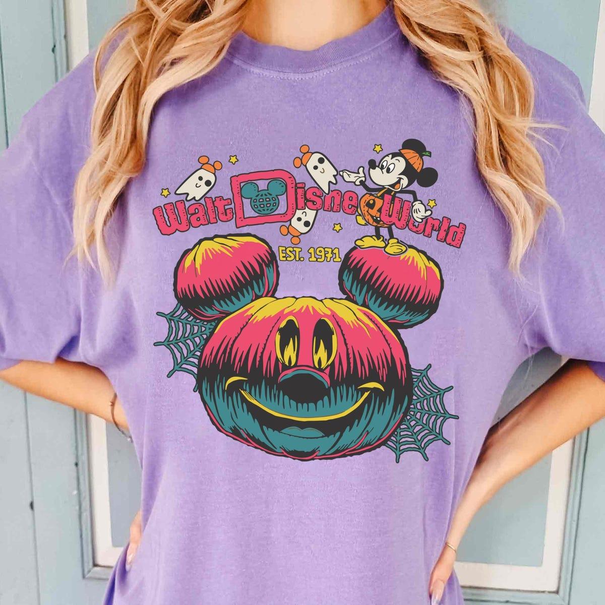 Retro Disneyworld 1971 Halloween Mickey Pumpkin Shirt 3