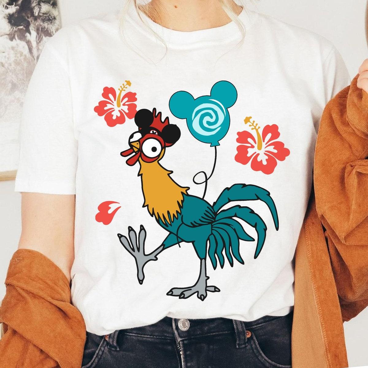 Retro Hei Hei With Mickey Balloon Moana Shirt 2