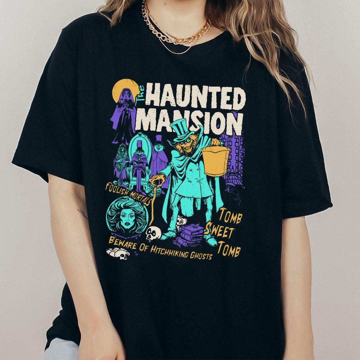 Retro Madame Leota Hitchhiking Ghosts Hatbox Ghost Shirt 1