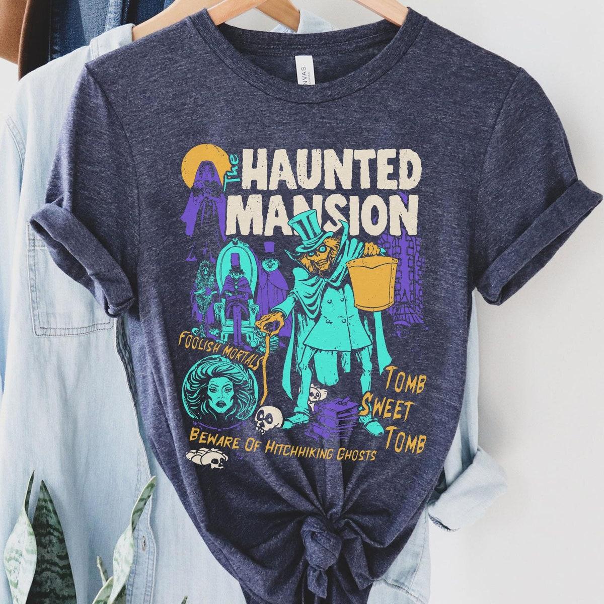 Retro Madame Leota Hitchhiking Ghosts Hatbox Ghost Shirt 2