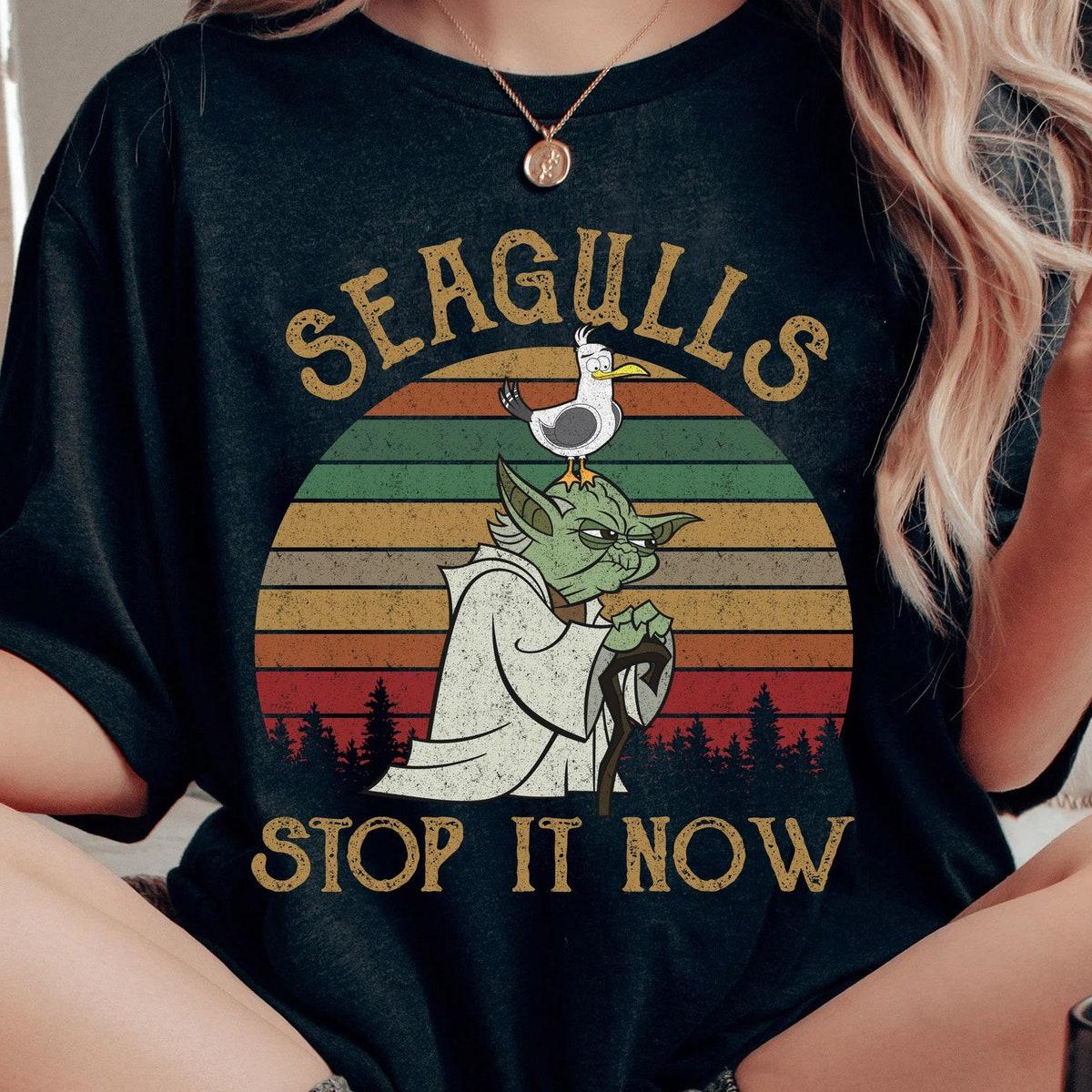 Retro Master Yoda Seagulls Stop It Now Star Wars Shirt 1