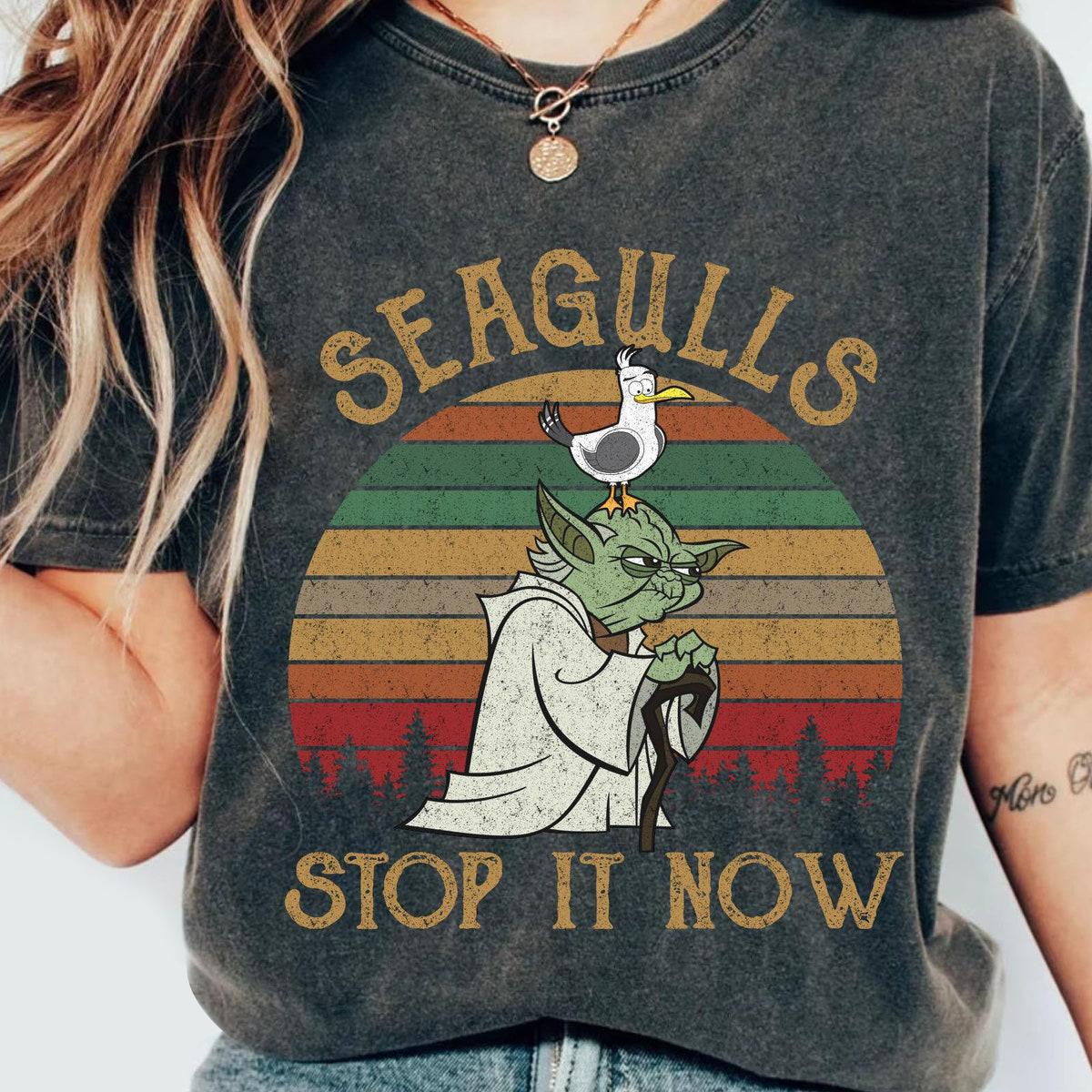 Retro Master Yoda Seagulls Stop It Now Star Wars Shirt 2