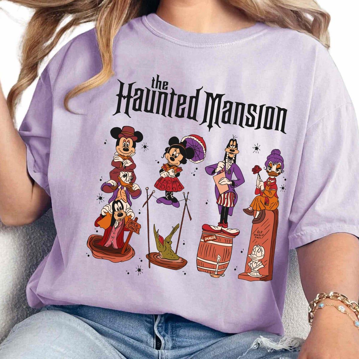 Retro Mickey And Friends Stretching Room Halloween Shirt 3