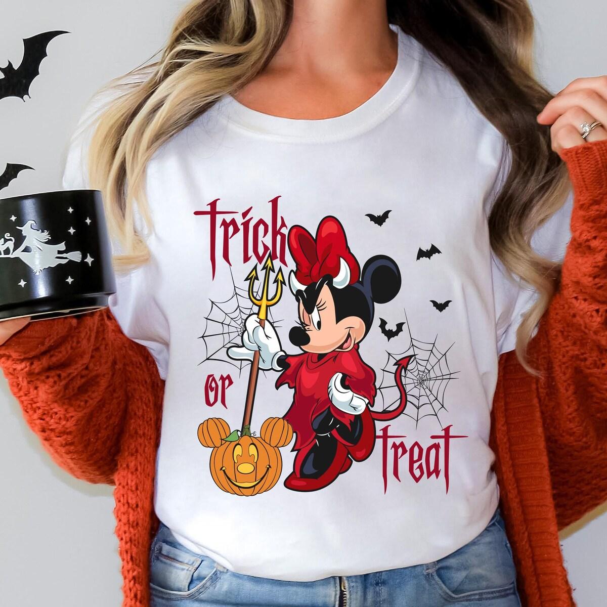 Retro Minnie Halloween Trick Or Treat Shirt 1