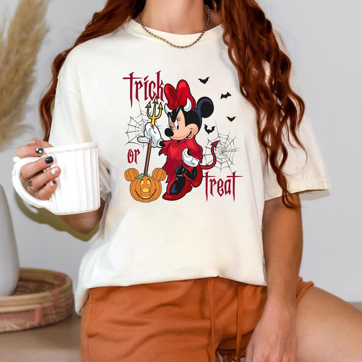 Retro Minnie Halloween Trick Or Treat Shirt 2