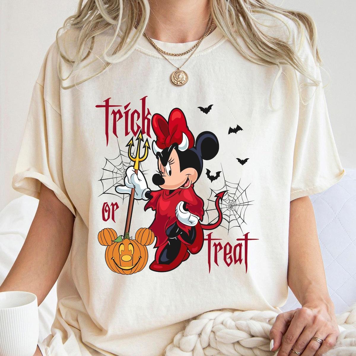 Retro Minnie Halloween Trick Or Treat Shirt 3