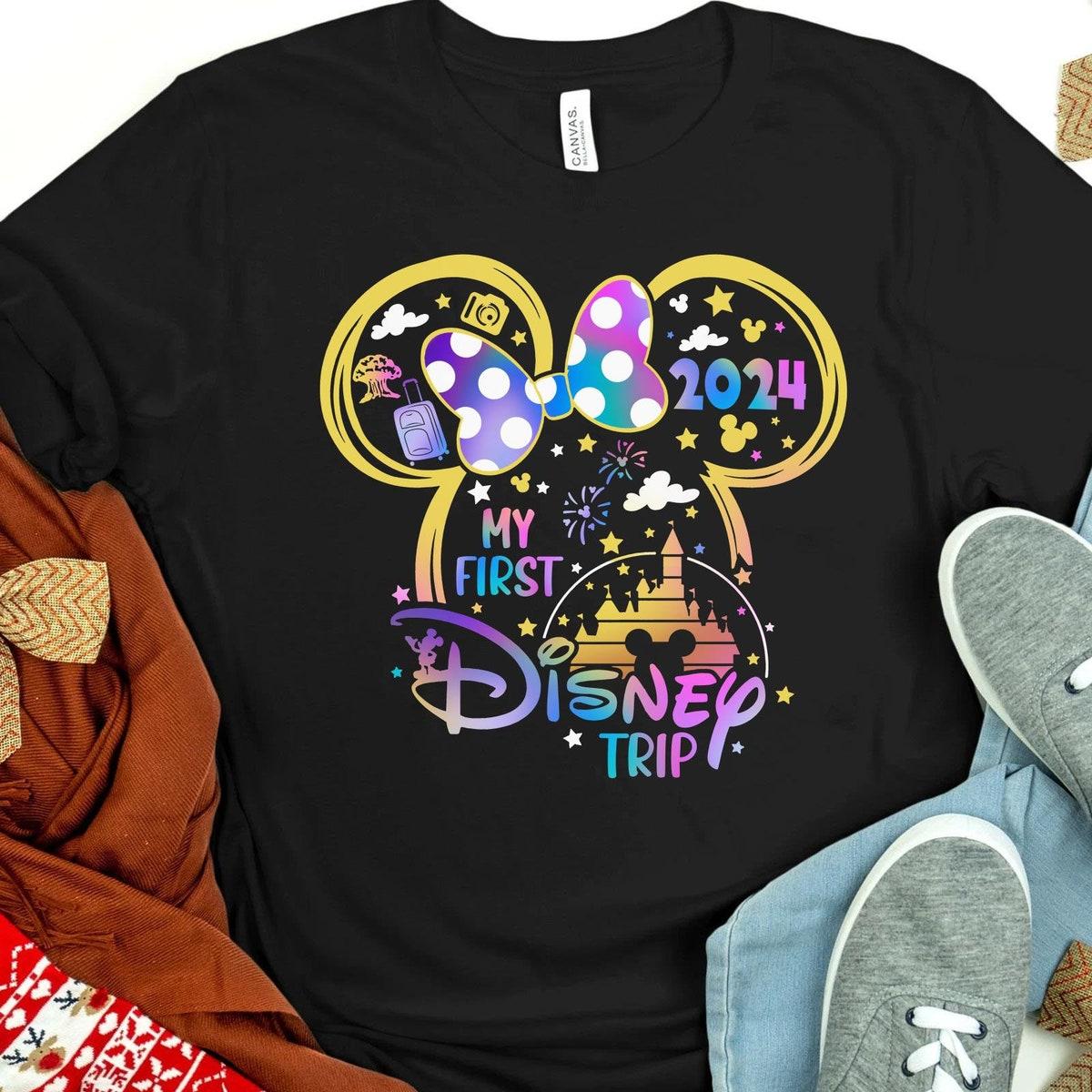 Retro Minnie Mouse Ears My First Trip 2024 Shirt 1