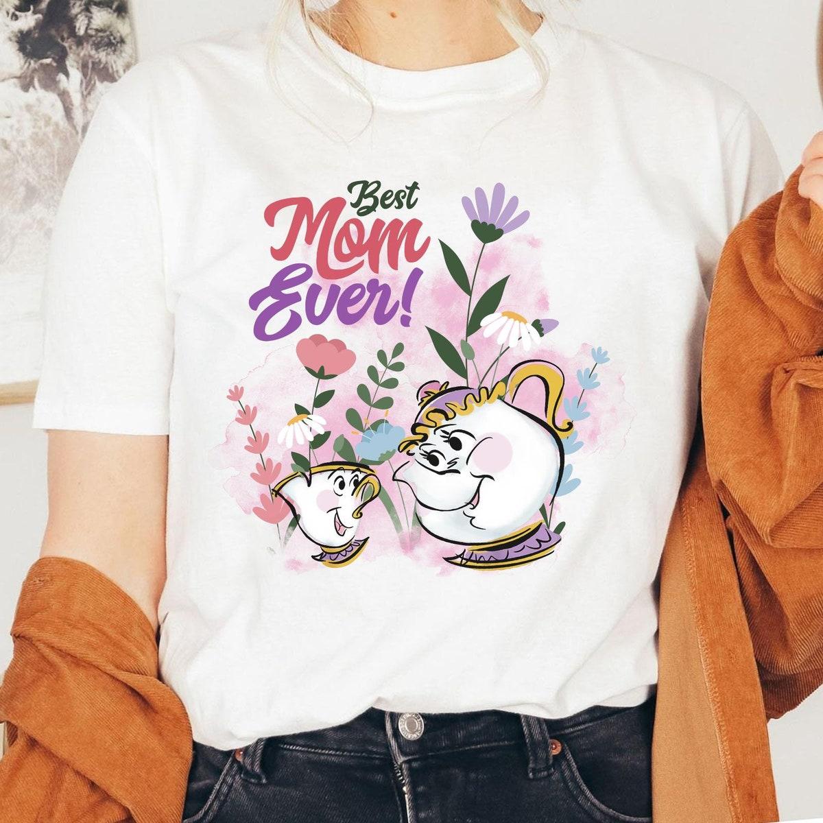 Retro Mrs Potts And Chip Floral Best Mom Ever Shirt 1