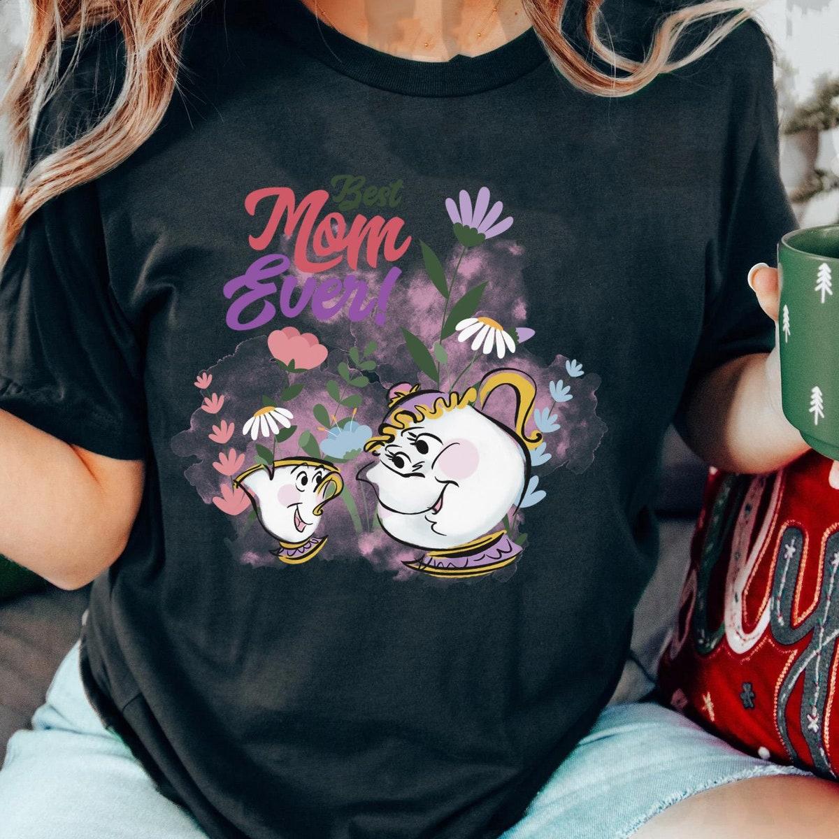 Retro Mrs Potts And Chip Floral Best Mom Ever Shirt 2