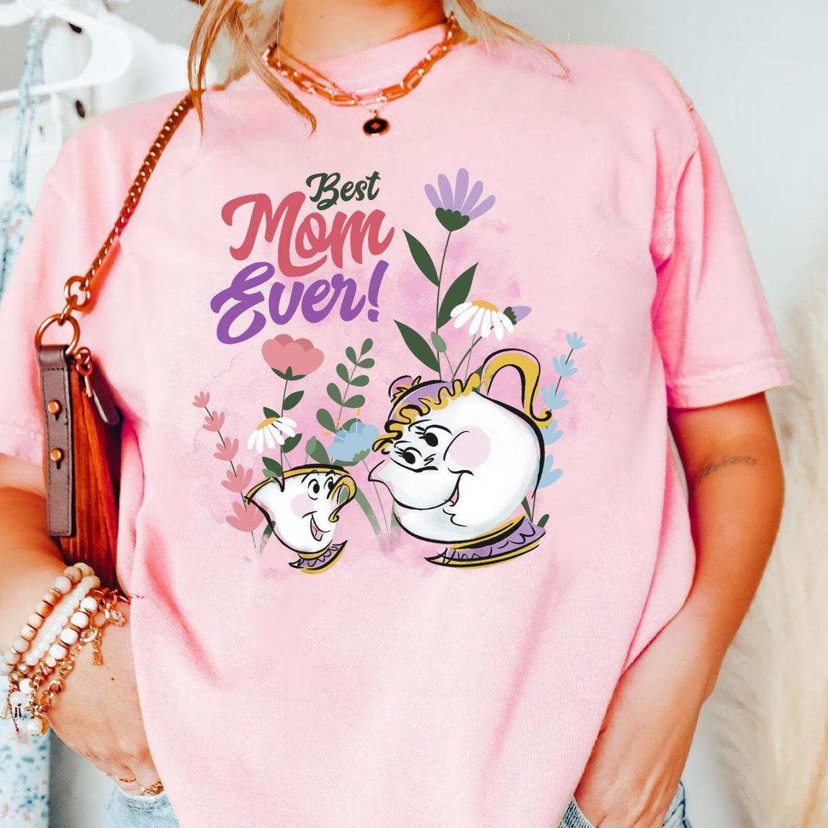 Retro Mrs Potts And Chip Floral Best Mom Ever Shirt 4