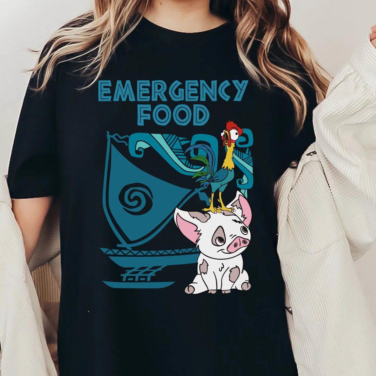 Retro Pua And Hei Hei Emergency Food Moana Shirt 2