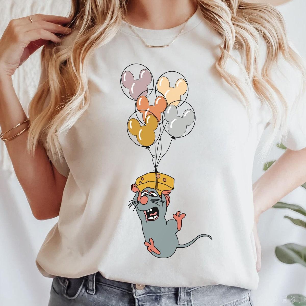 Retro Remy Mouse Chef Mickey Balloon Ratatouille Disney Shirt 1