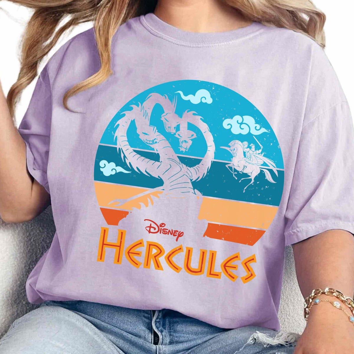 Retro Sunset Hercules Pegasus Hydra Battle Vintage Hercules Disney Shirt 3