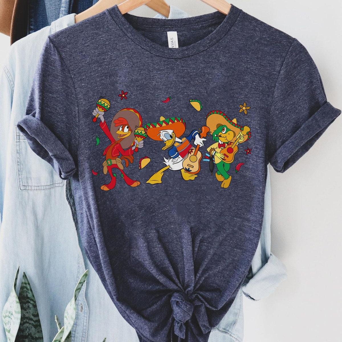 Retro The Three Caballeros Jose Donald Duck Panchito Shirt 2