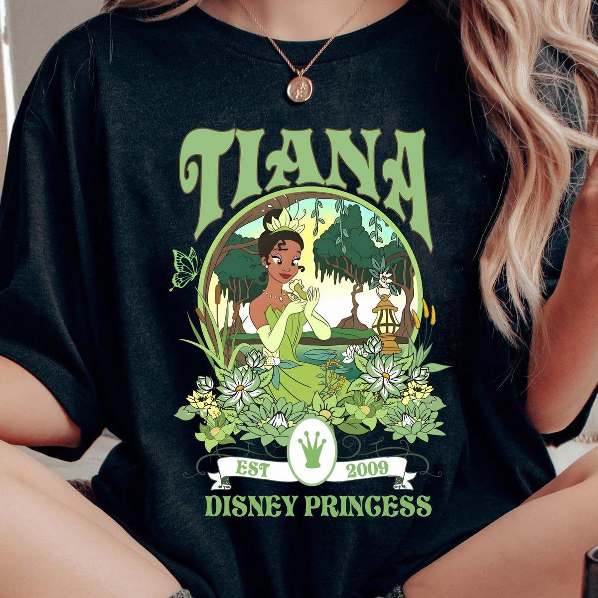 Retro Tiana Est 2009 Disney Princess Floral Shirt 1