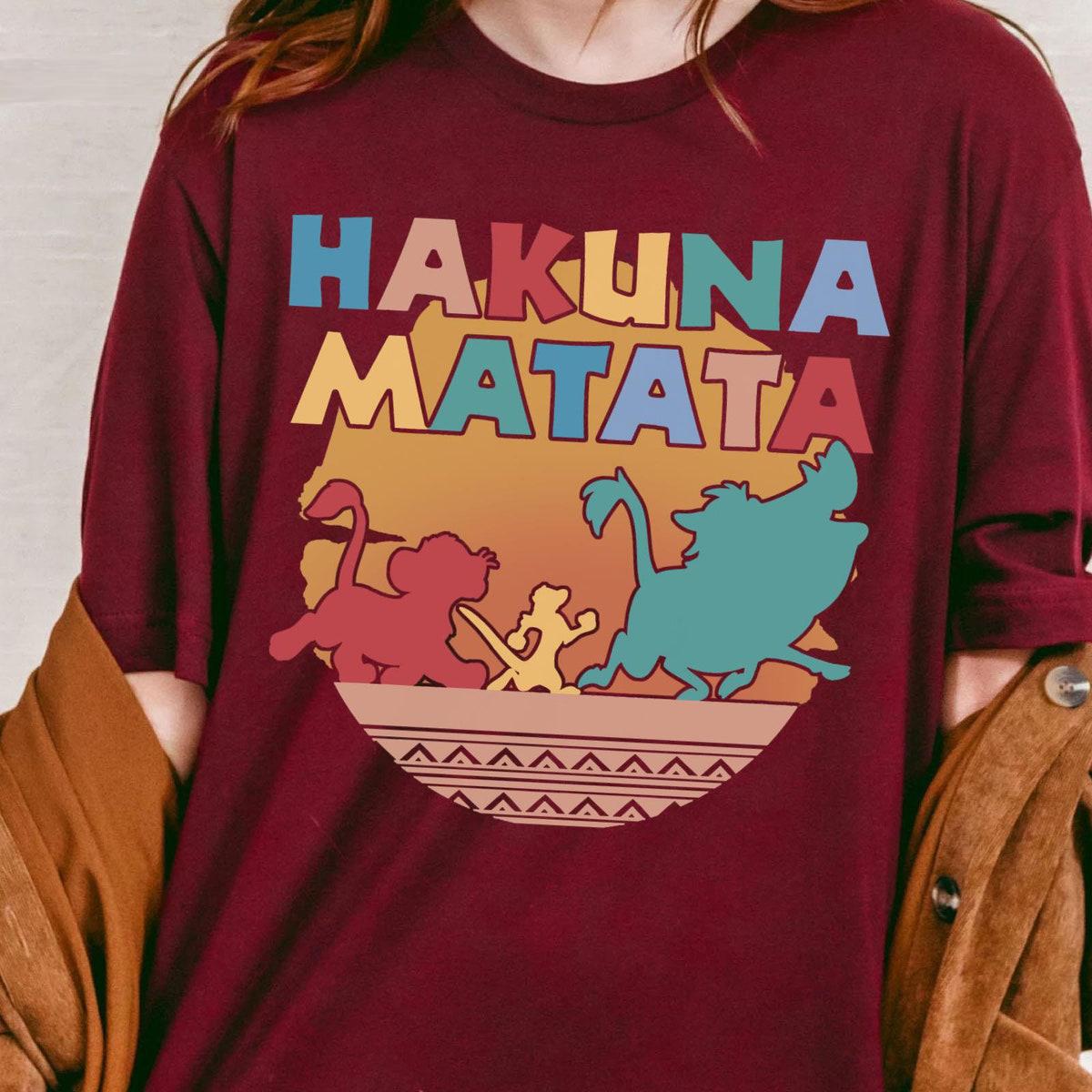 Retro Timon Simba Pumbaa Hakuna Matata Sunset Shirt 1