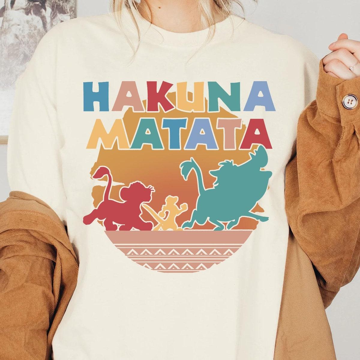 Retro Timon Simba Pumbaa Hakuna Matata Sunset Shirt 2