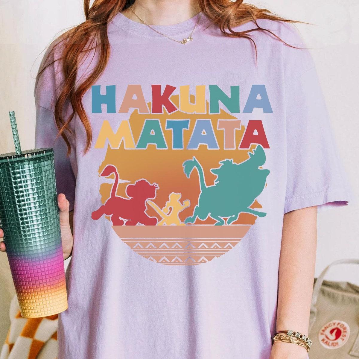 Retro Timon Simba Pumbaa Hakuna Matata Sunset Shirt 3