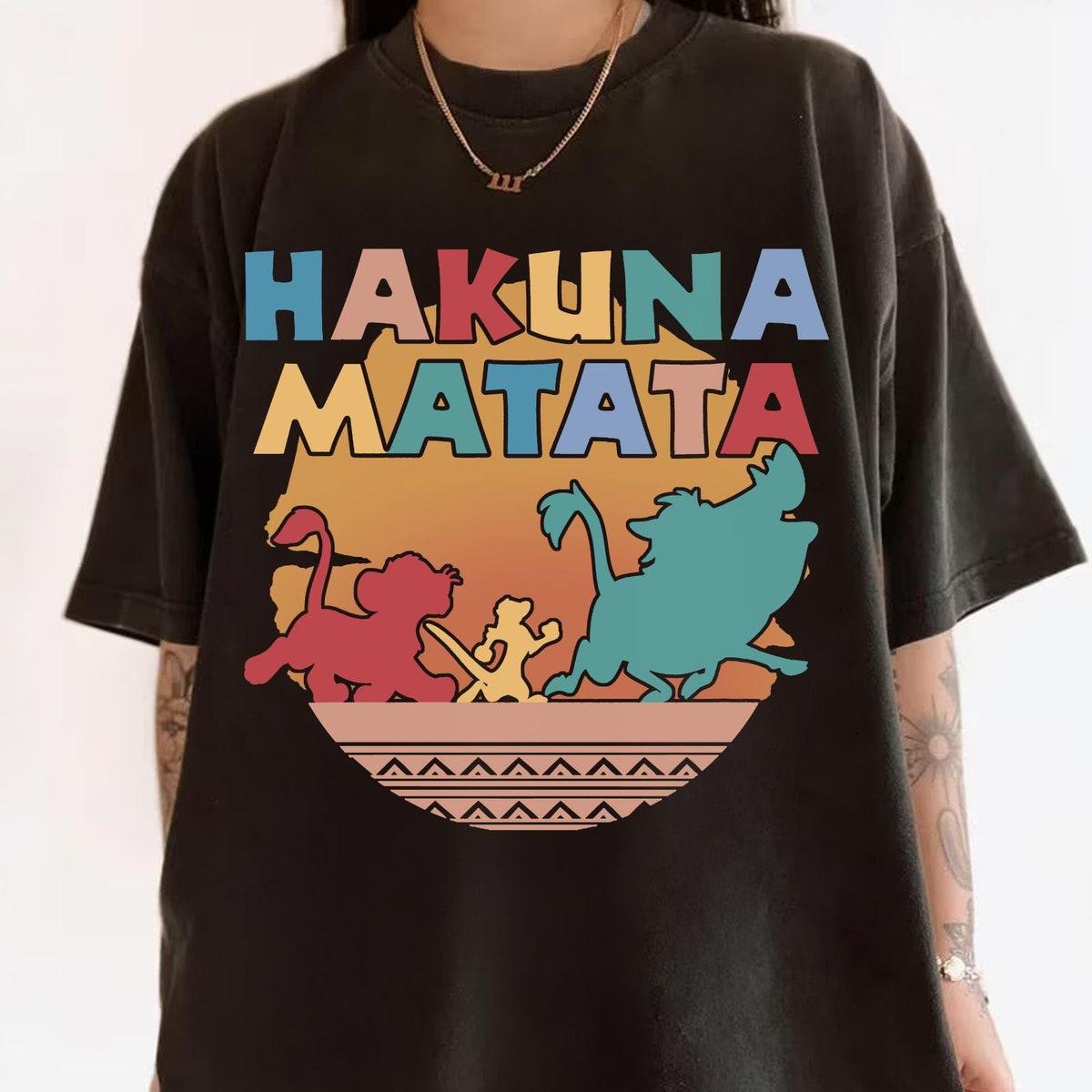 Retro Timon Simba Pumbaa Hakuna Matata Sunset Shirt 6