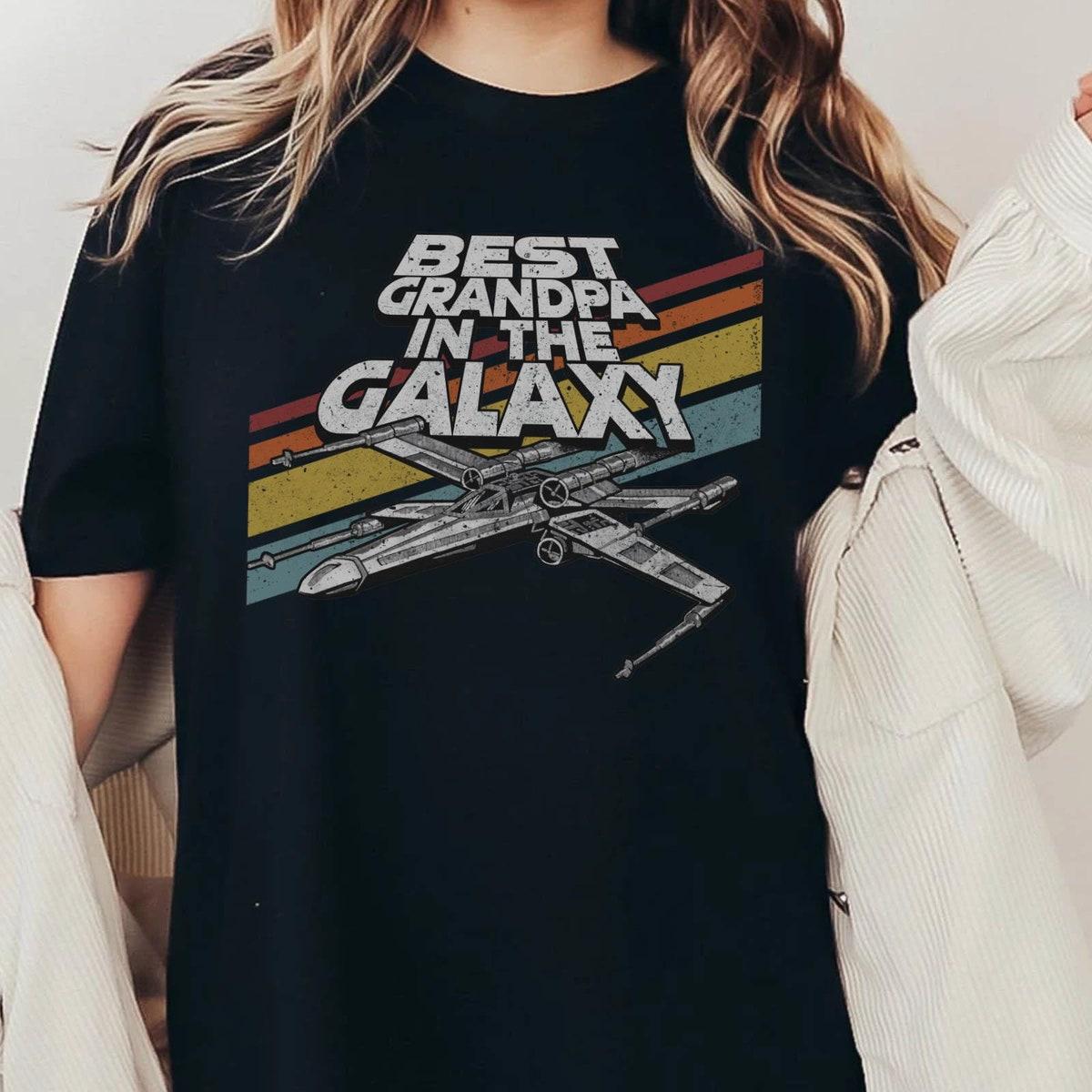 Retro X wing Starfighter Best Grandpa In The Galaxy Shirt 1