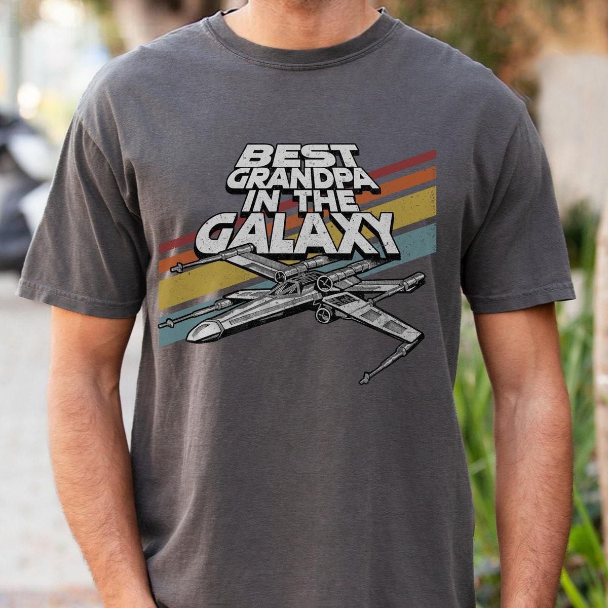 Retro X wing Starfighter Best Grandpa In The Galaxy Shirt 3