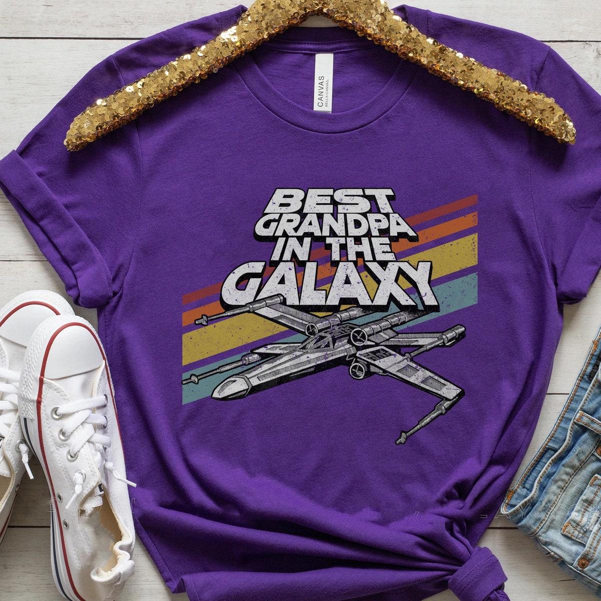 Retro X wing Starfighter Best Grandpa In The Galaxy Shirt 4