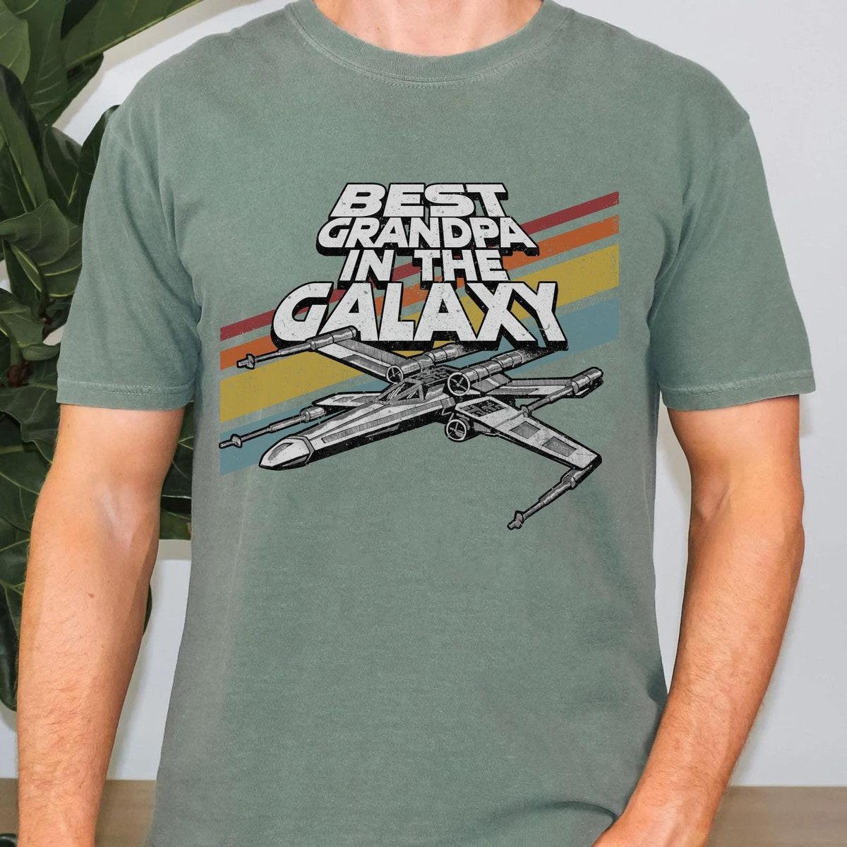 Retro X wing Starfighter Best Grandpa In The Galaxy Shirt 5