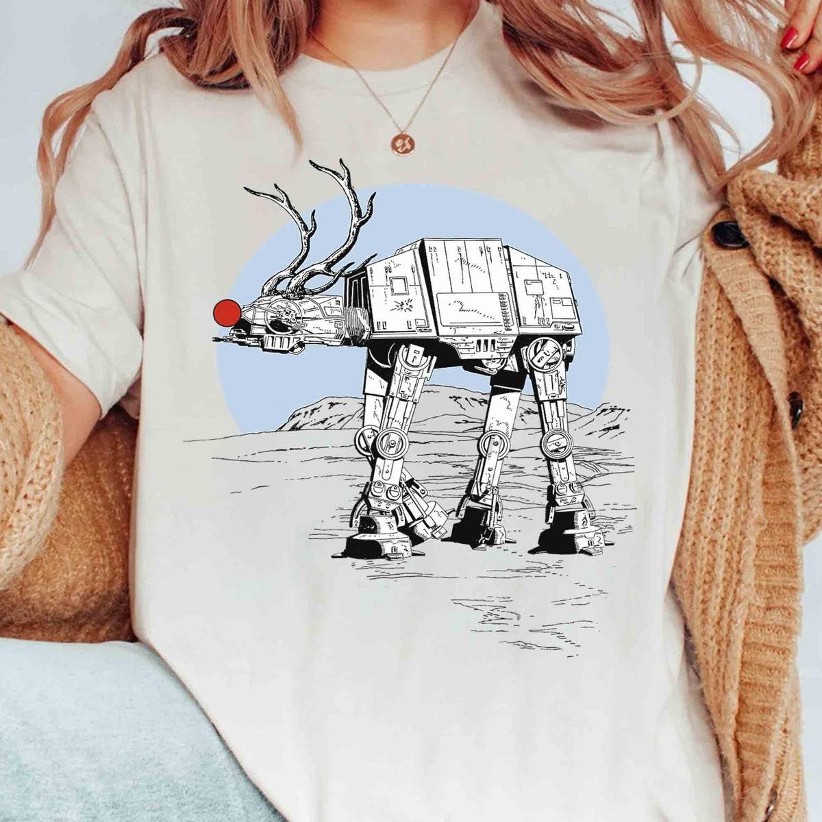 Rudolph At at Walker Christmas Reindeer Star Wars Xmas Shirt 2