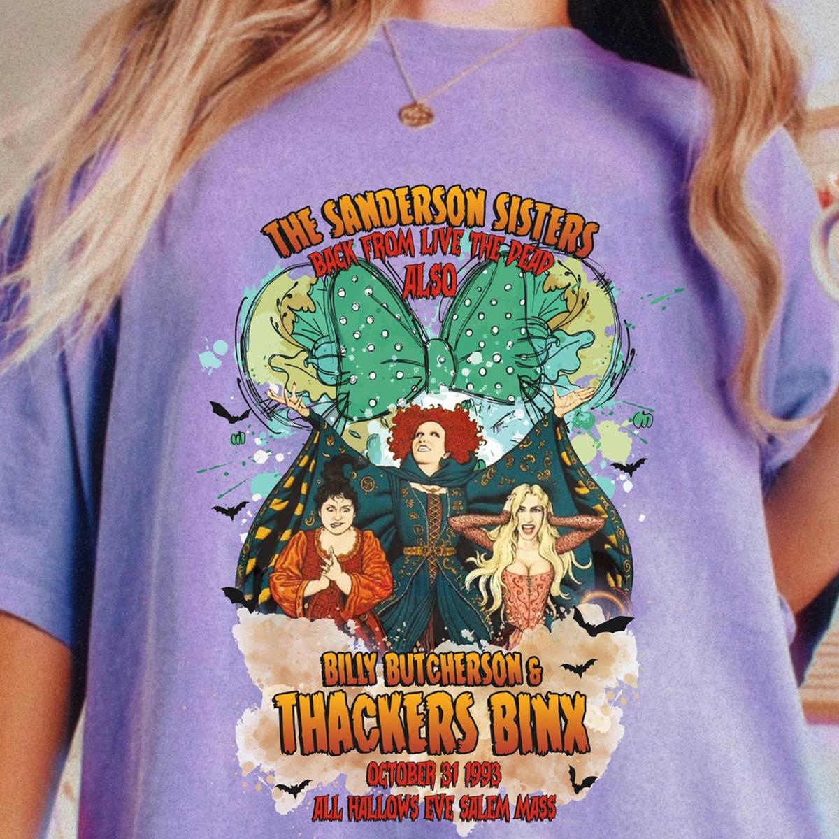 Sanderson Sisters It's A Bunch Of Hocus Pocus Minnie Ears Watercolor Shirt 3