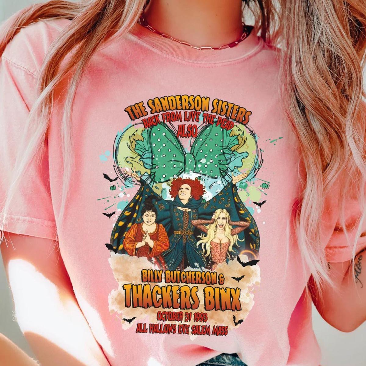 Sanderson Sisters It's A Bunch Of Hocus Pocus Minnie Ears Watercolor Shirt 6