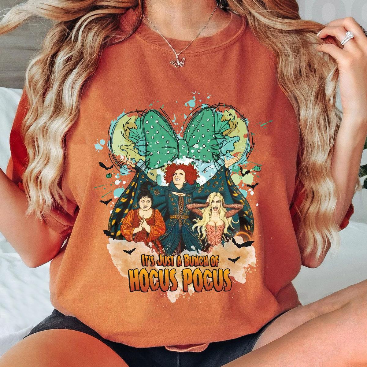 Sanderson Sisters Its A Bunch Of Hocus Pocus Minnie Mouse Ears Watercolor Shirt 4