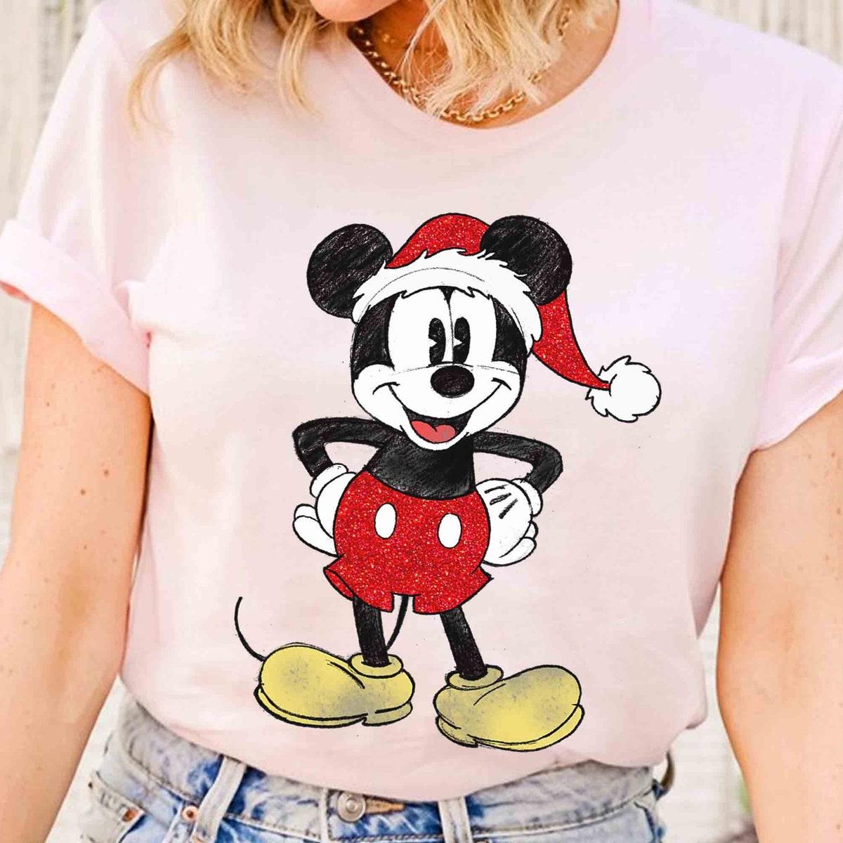 Santa Disney Mickey Mouse Classic Pose Christmas Shirt 2