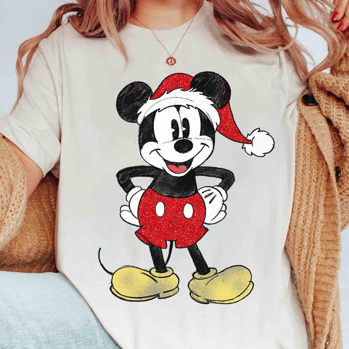 Santa Disney Mickey Mouse Classic Pose Christmas Shirt 3