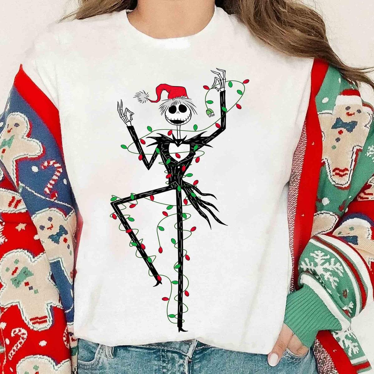 Santa Jack Skellington Christmas Lights The Nightmare Before Christmas Shirt 1