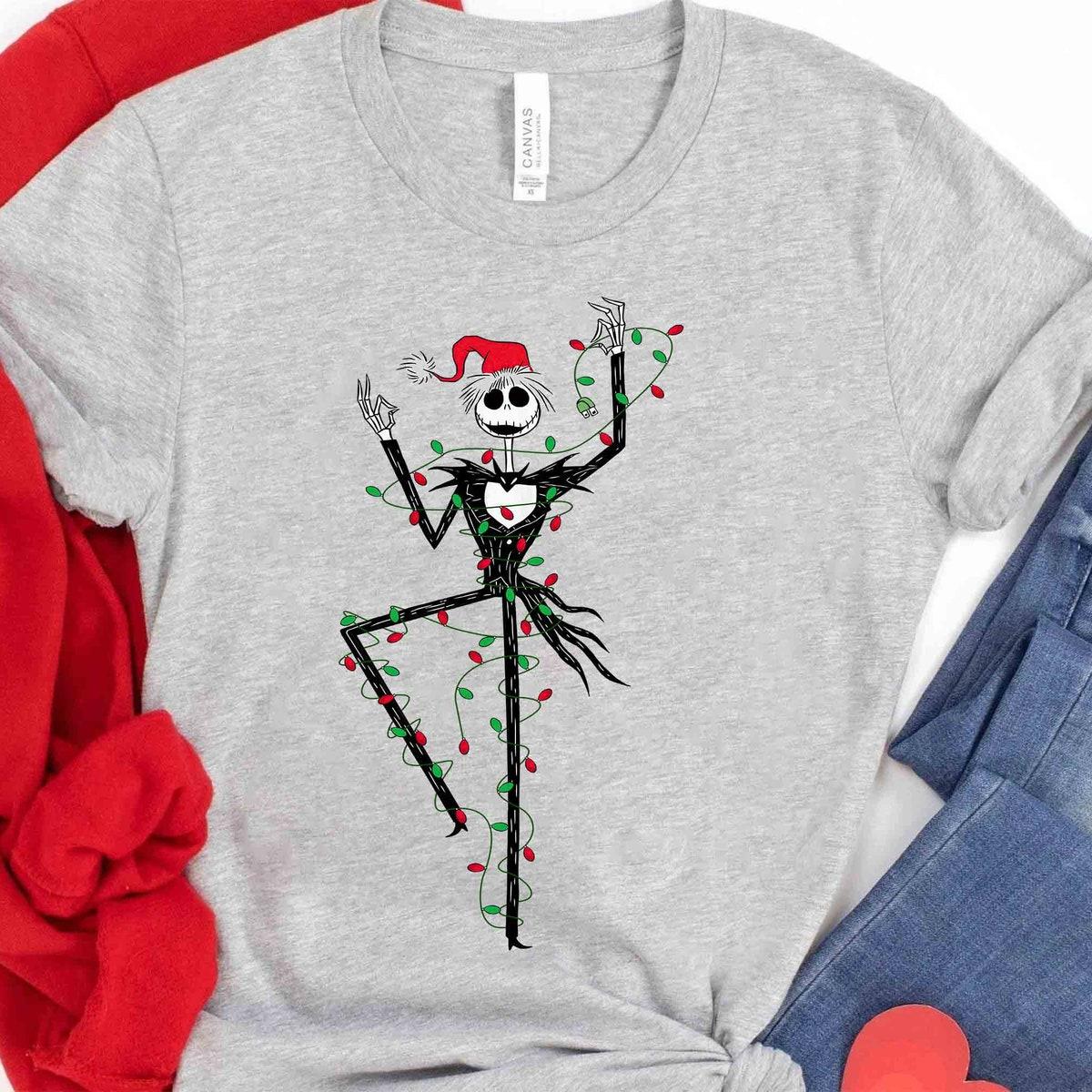 Santa Jack Skellington Christmas Lights The Nightmare Before Christmas Shirt 3