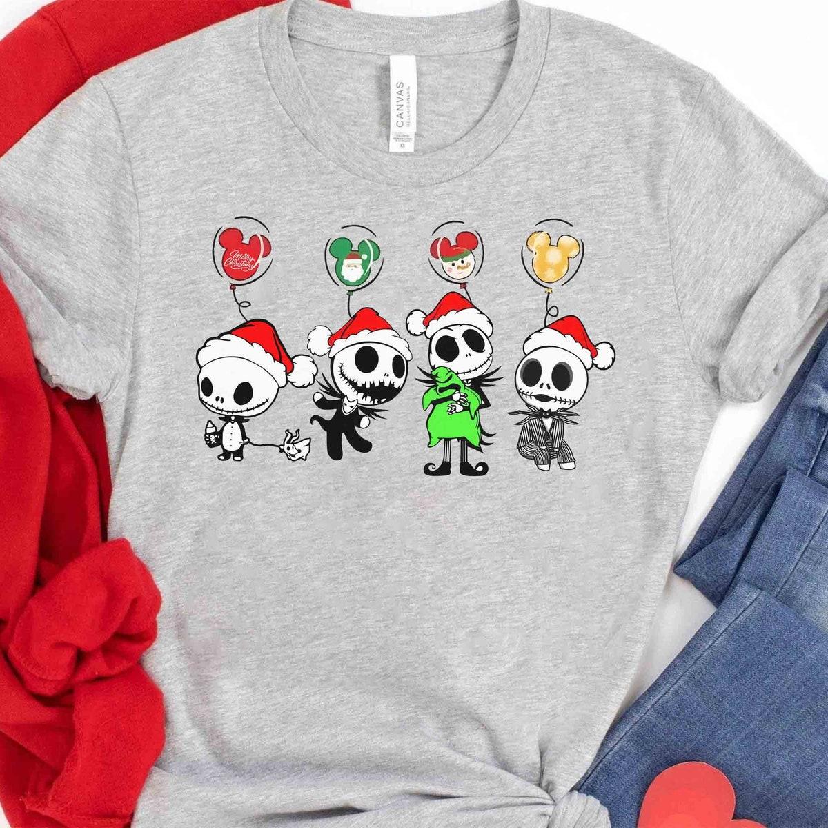 Santa Jack Skellington Emotion Balloon Xmas Shirt 2