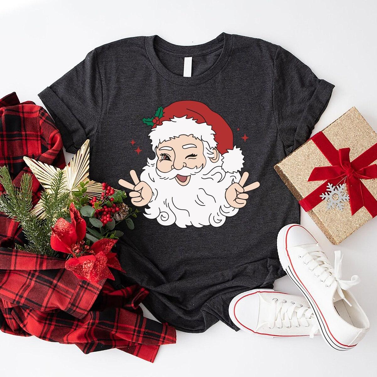 Santa Merry Christmas Shirt Christmas Vibes Tee 1