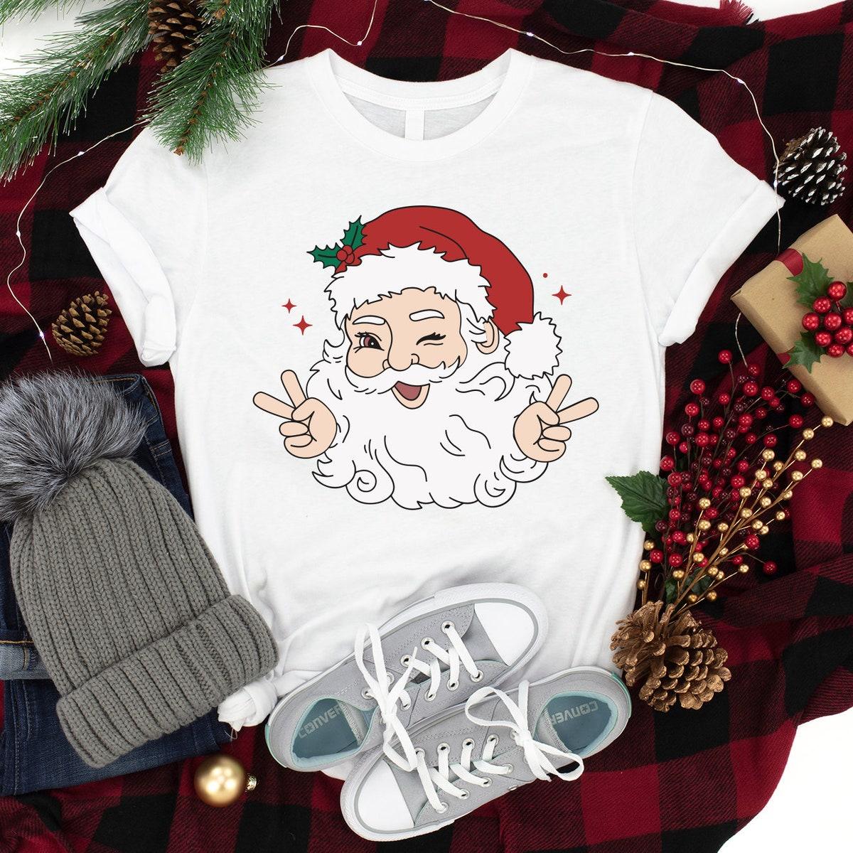 Santa Merry Christmas Shirt Christmas Vibes Tee 2