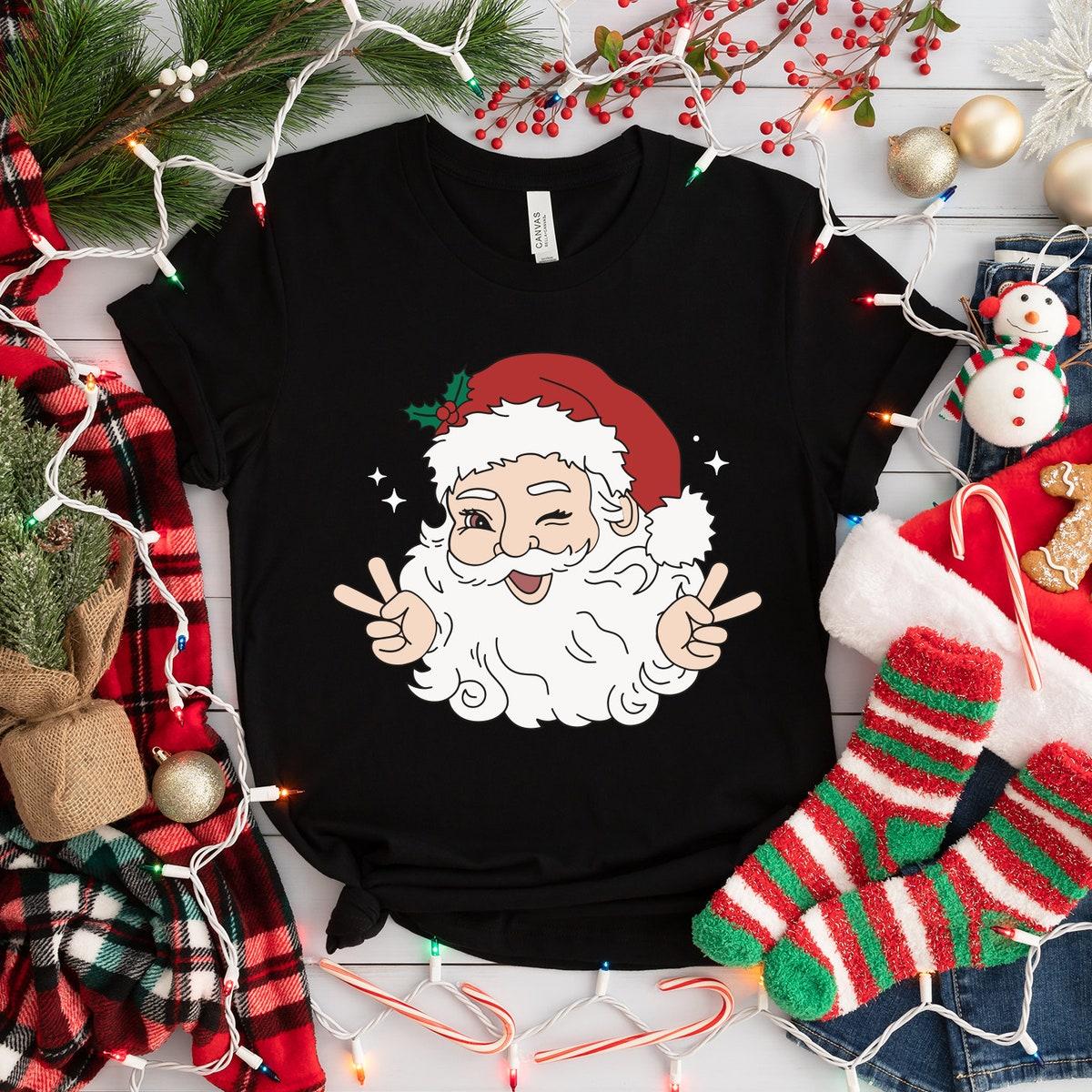 Santa Merry Christmas Shirt Christmas Vibes Tee 4