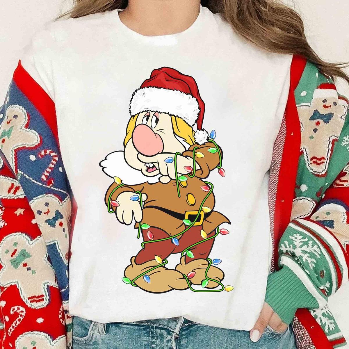 Santa Seven Dwarfs Characters Christmas Light Shirt 1