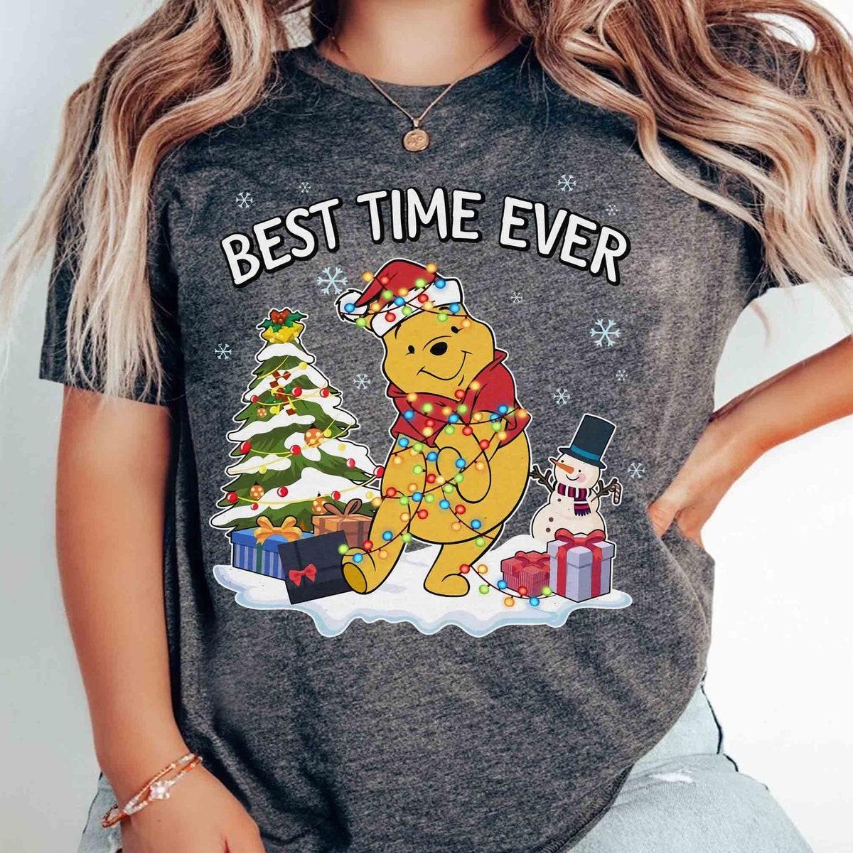 Santa Winnie The Pooh Best Day Ever Christmas Shirt 1