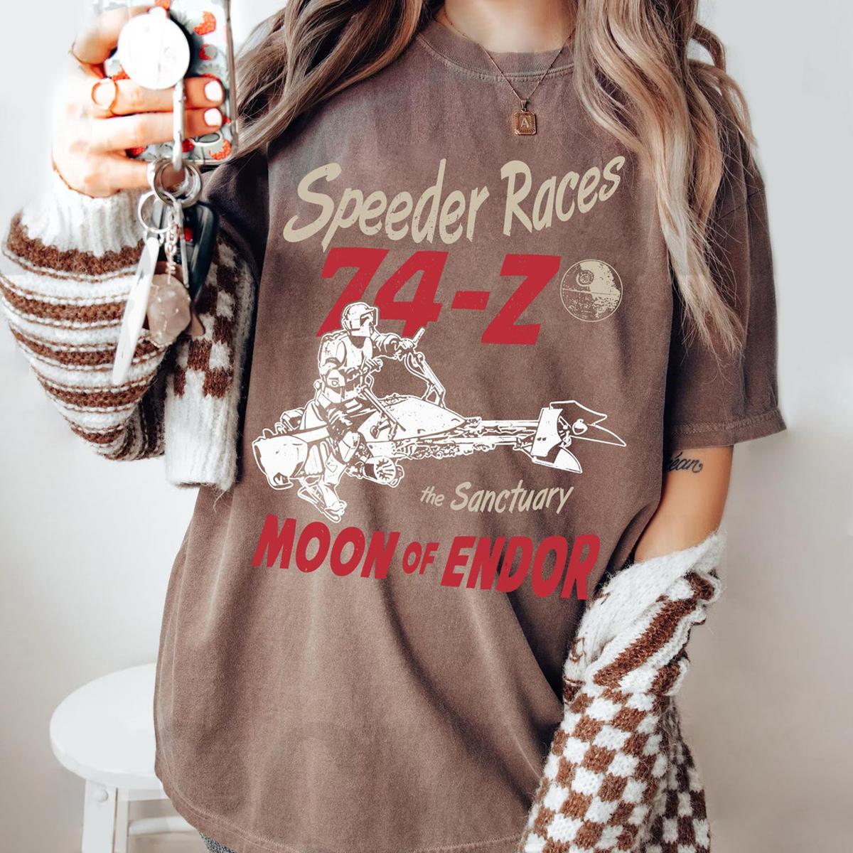 Scout Trooper And 74 z Speeder Bike Speeder Race Sanctuary Moon Of Endor Shirt 5